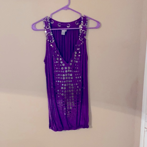 C.Oliver brand unique looking purple top. Adorable with elastic band at bottom💜 - Picture 2 of 6